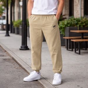 Nike Woven Track Pants 2XL Beige Lightweight Joggers Mens Mesh Lined